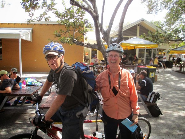 The fearsome Kimball tandem team crush the roads on Rotto. photo: Banks