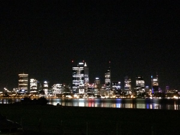 Evening view from the apartment. Perth at night. Photo: Banks